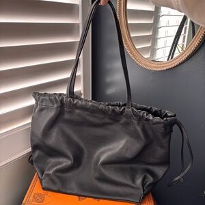 BY FAR Oslo Tote in Black leather